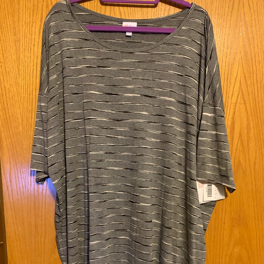 2XL Gray Striped Tunic Top - NWT